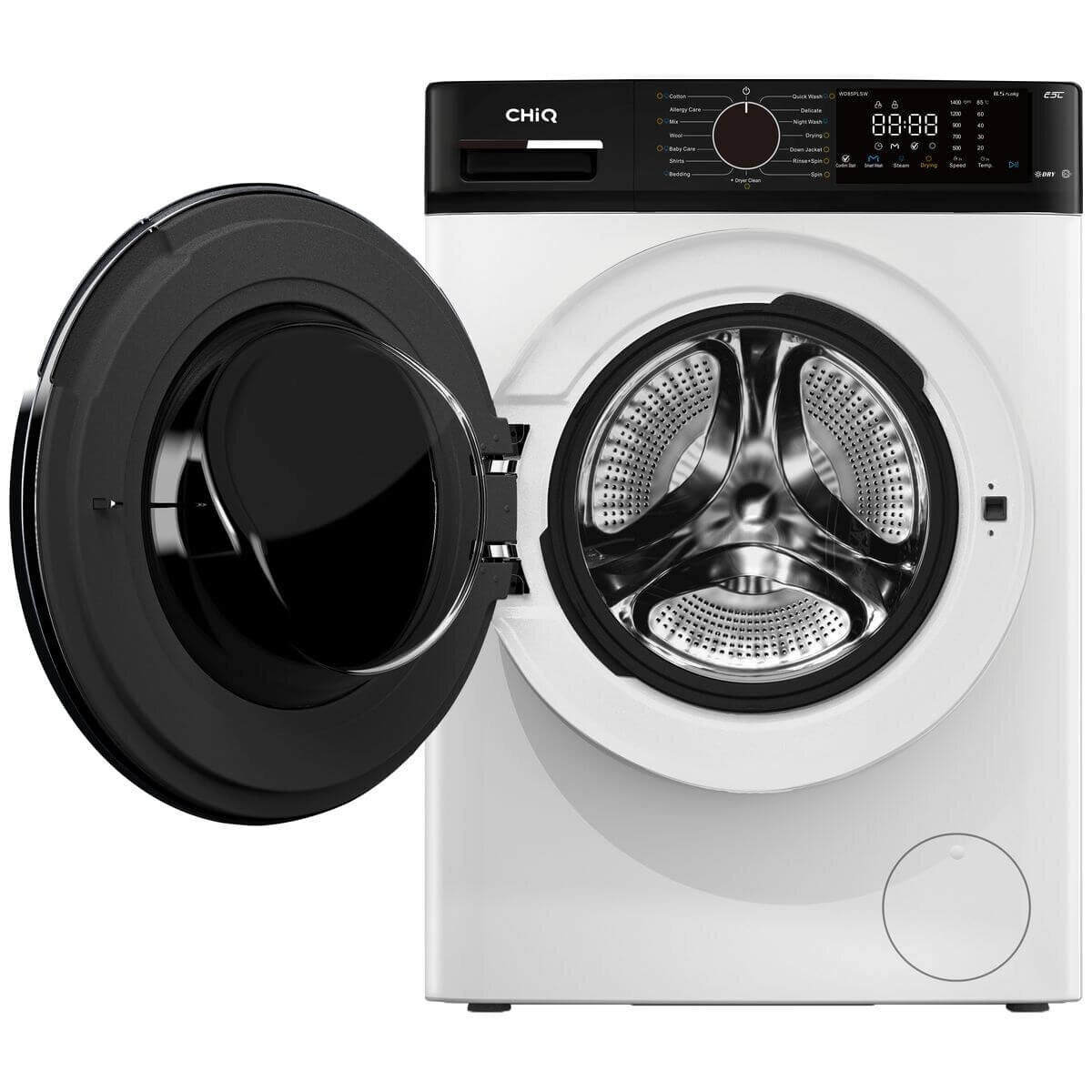CHiQ 8.5kg/5kg Front Load Washer Dryer Combo - Steam Wash, Allergy Care - White - WD85PLSW