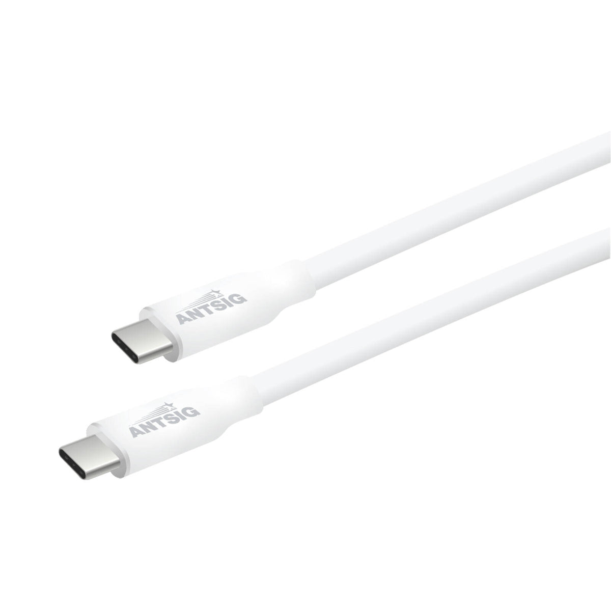 Antsig 1m 240W USB-C to USB-C Cable APCC240W1 - White Silicone, 8K & Fast Data