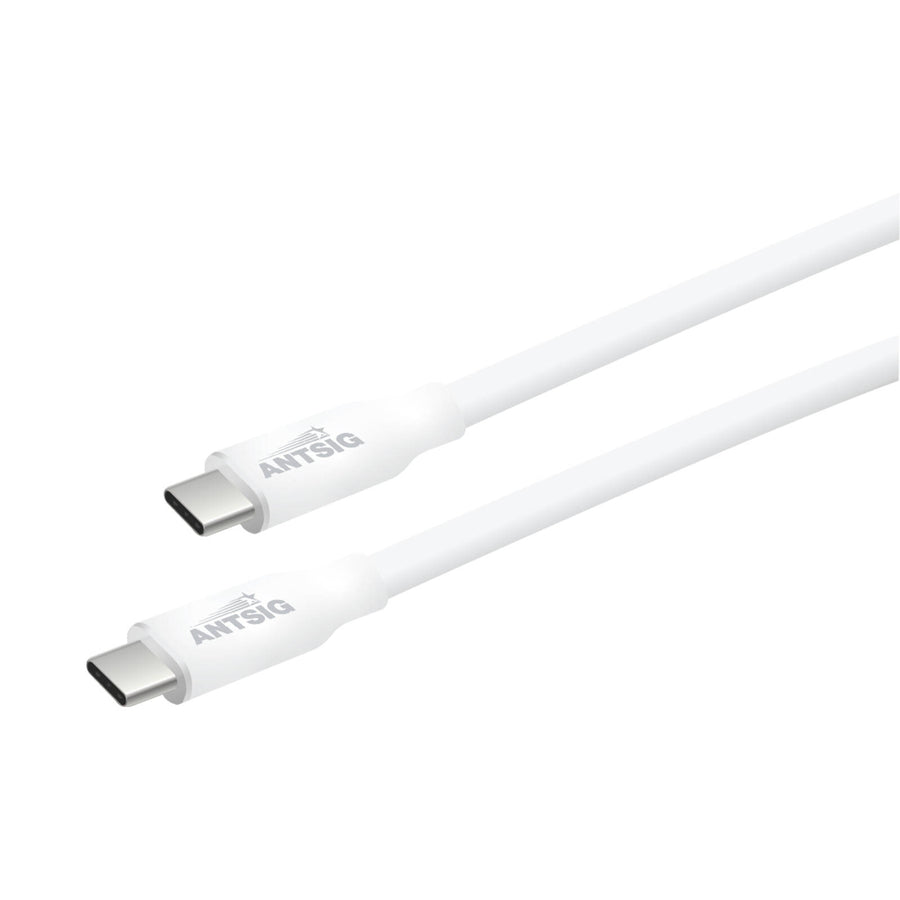 Antsig 1m 240W USB-C to USB-C Cable APCC240W1 - White Silicone, 8K & Fast Data