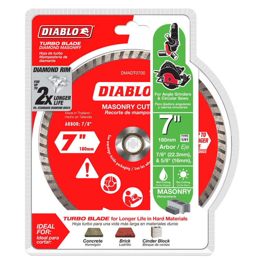 Diablo Diamond Disc 7" Turbo Cut Off - Diamond - High Performance - Durable - SuperSaverAU - view 1