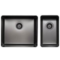 Titan kitchen sink - main bowl plus smaller bowl, matte gunmetal finish, 18/10 grade - TSGM5228