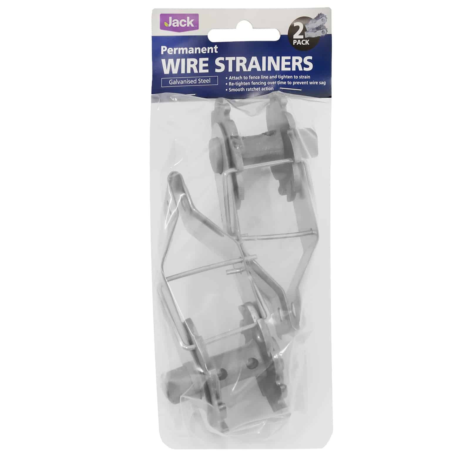 Jack 4mm Galvanised Permanent Wire Strainers - 2 Pack