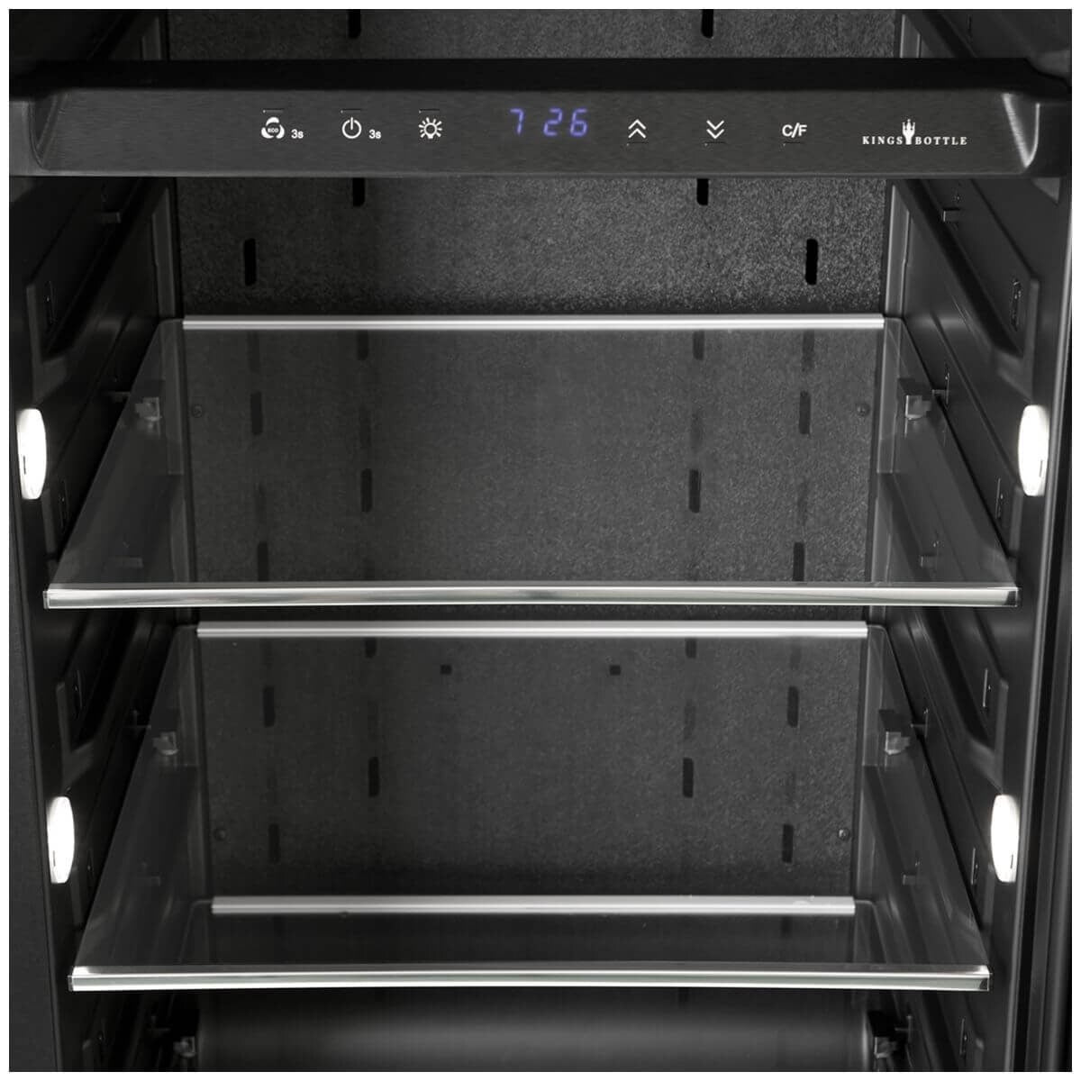 KingsBottle 245L Slim Beverage Fridge - Black, Left Hinge, Inverter Compressor - KB245BX-BK-LHH