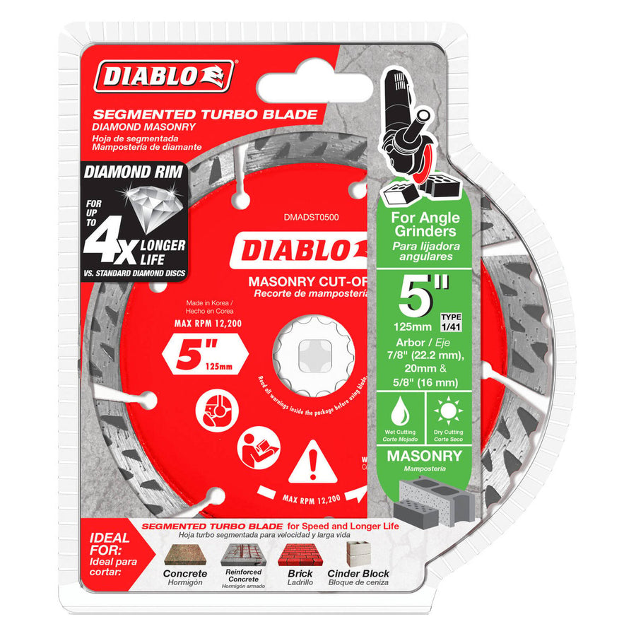 Diablo Diamond Disc 5" Diamond Segmented Turbo Cut Off - High-Speed Cutting - Durable - SuperSaverAU - view 1