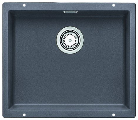 Blanco Silgranit Undermount Sink - 38L Single Bowl, Rock Grey, Integrated Overflow - SUBLINE500UGK5