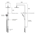 Rogerseller Tonic Dual Rail Shower - Graphite Brass Build - 2-Way Diverter, 3 Star Water Rating - 3506003705