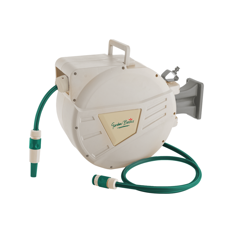 Garden Basics 30m Auto Rewind Hose Reel - Wall-Mounted - 12mm Nozzle - SuperSaverAU - view 1