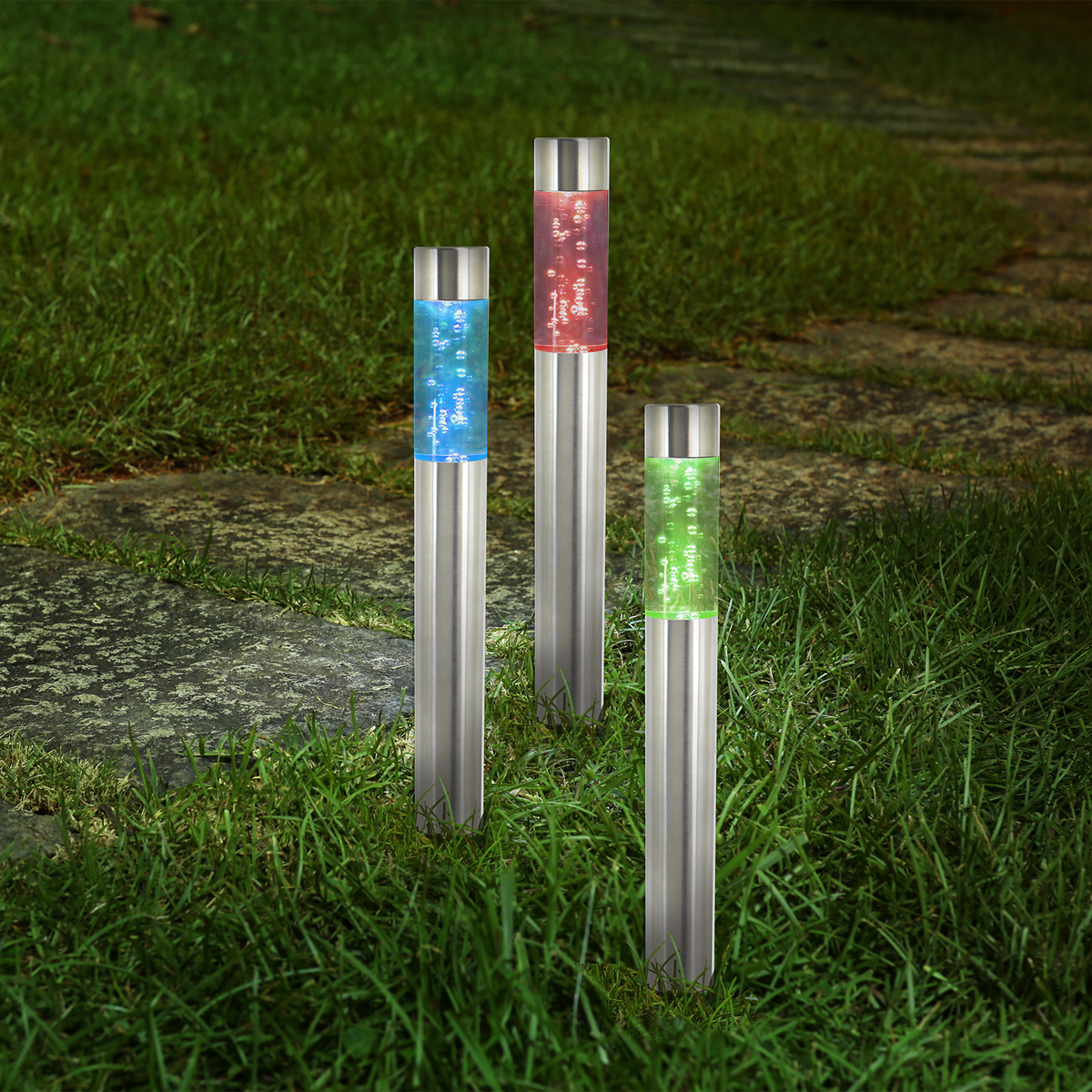 Click Bubble Solar Bollard Light - 500mm - Stainless Steel - Outdoor Use - SuperSaverAU - view 2