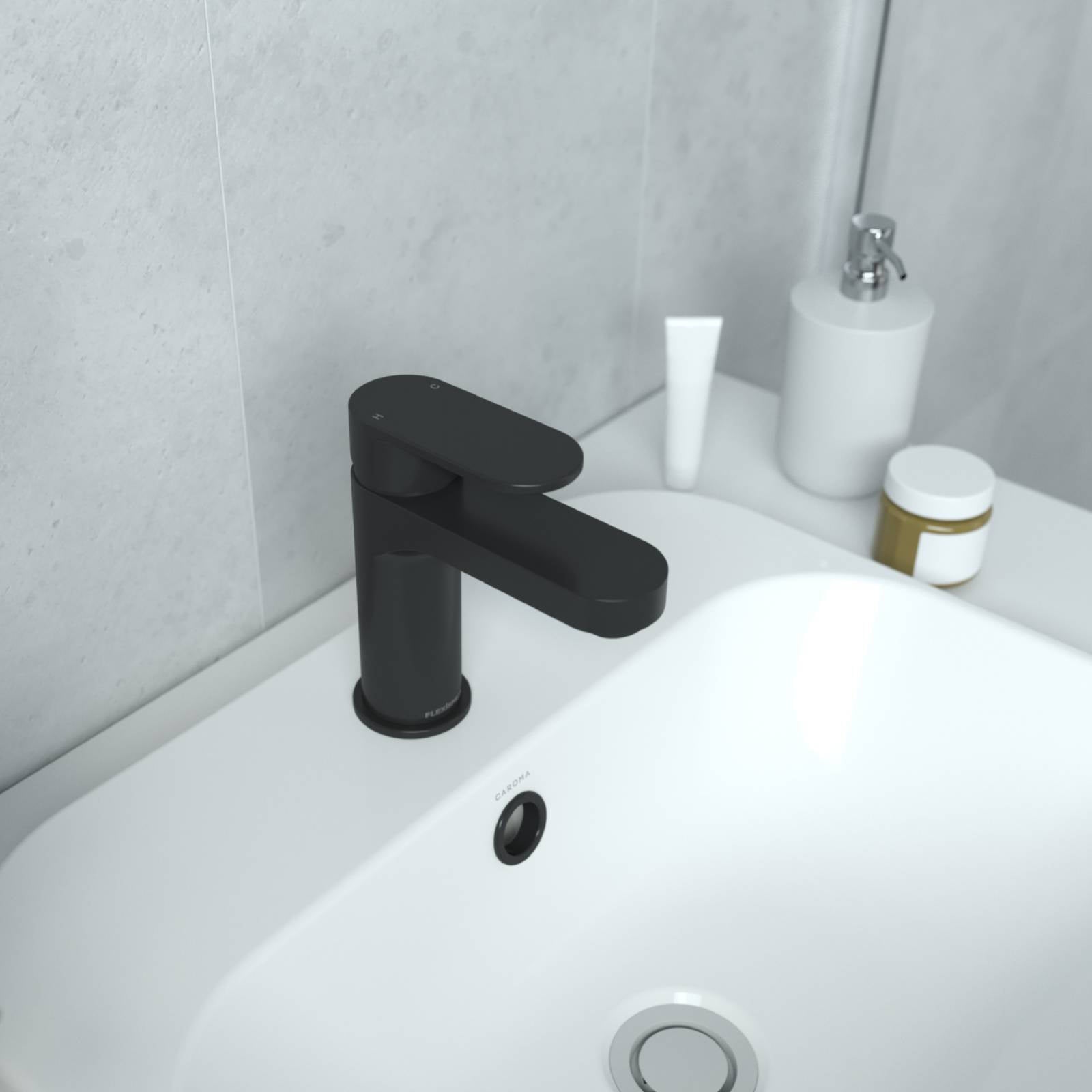 Flexispray Havana Lead Free Basin Mixer Matte Black - 6 Star WELS 4.5L/min