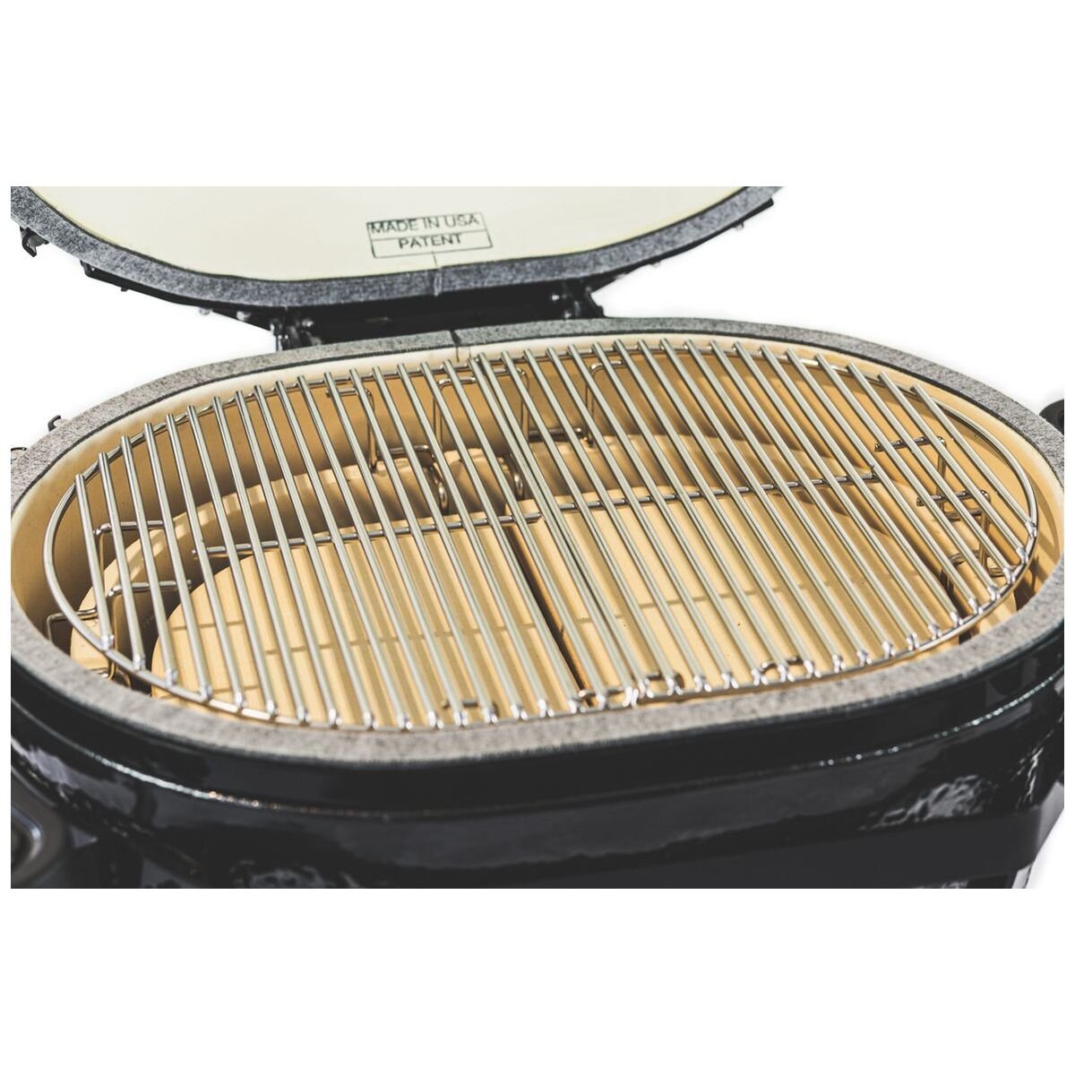 Primo Ceramic X-Large Charcoal Grill Head Only - Black, Oval Design, Easy-Lift Hinge - PGCXLHG
