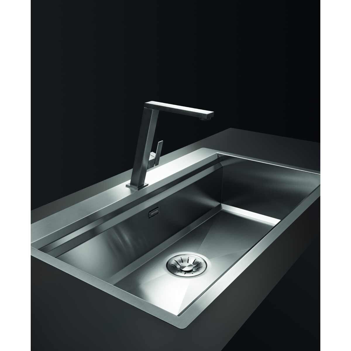 Artinox Layer BRP 104 Workstation Sink - 1080mm Wide, AISI 304 Stainless Steel, Overflow - BRP104