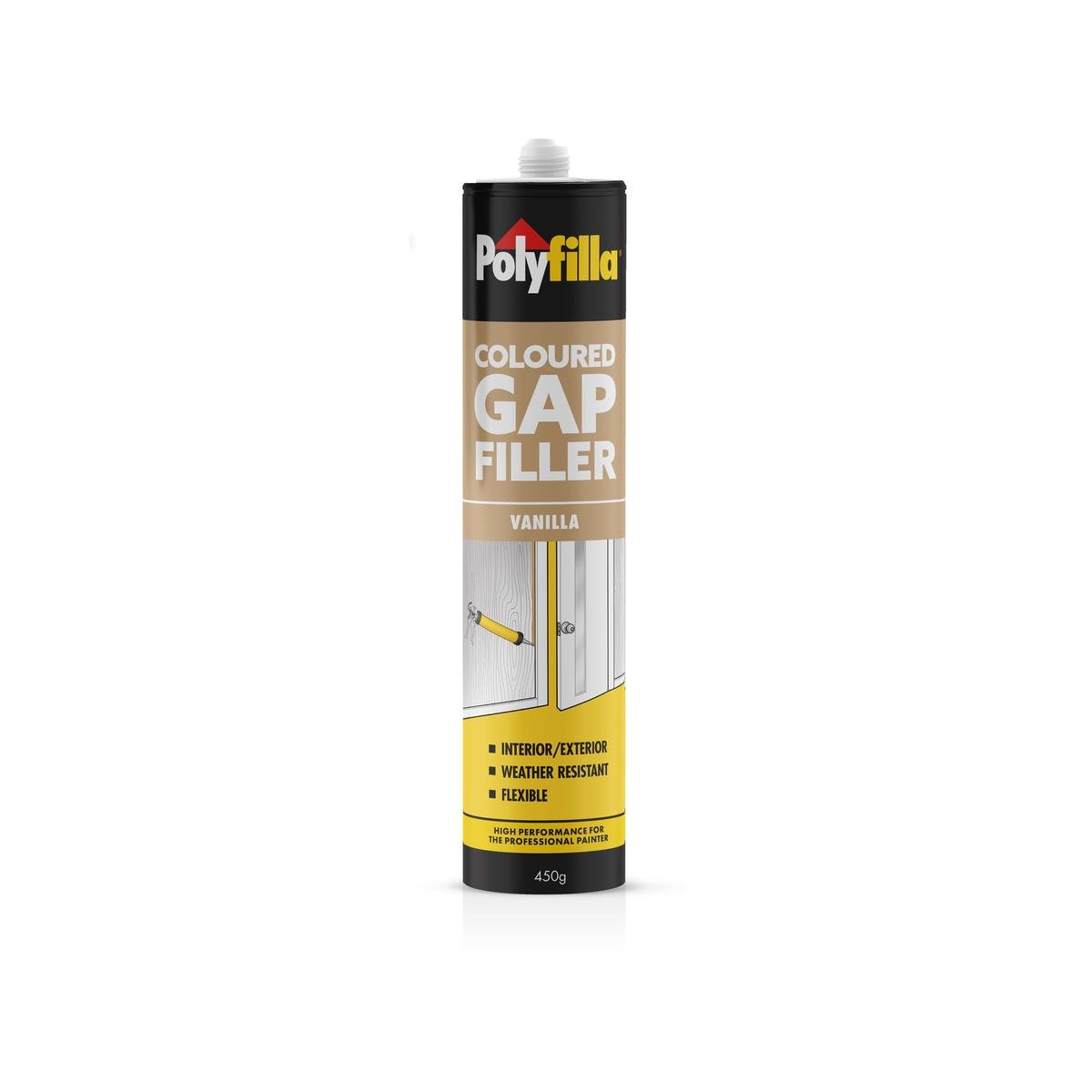 Poly 450g Vanilla Coloured Caulk Gap Filler - 450g - Vanilla - Acrylic - Weather Resistant - SuperSaverAU - view 1