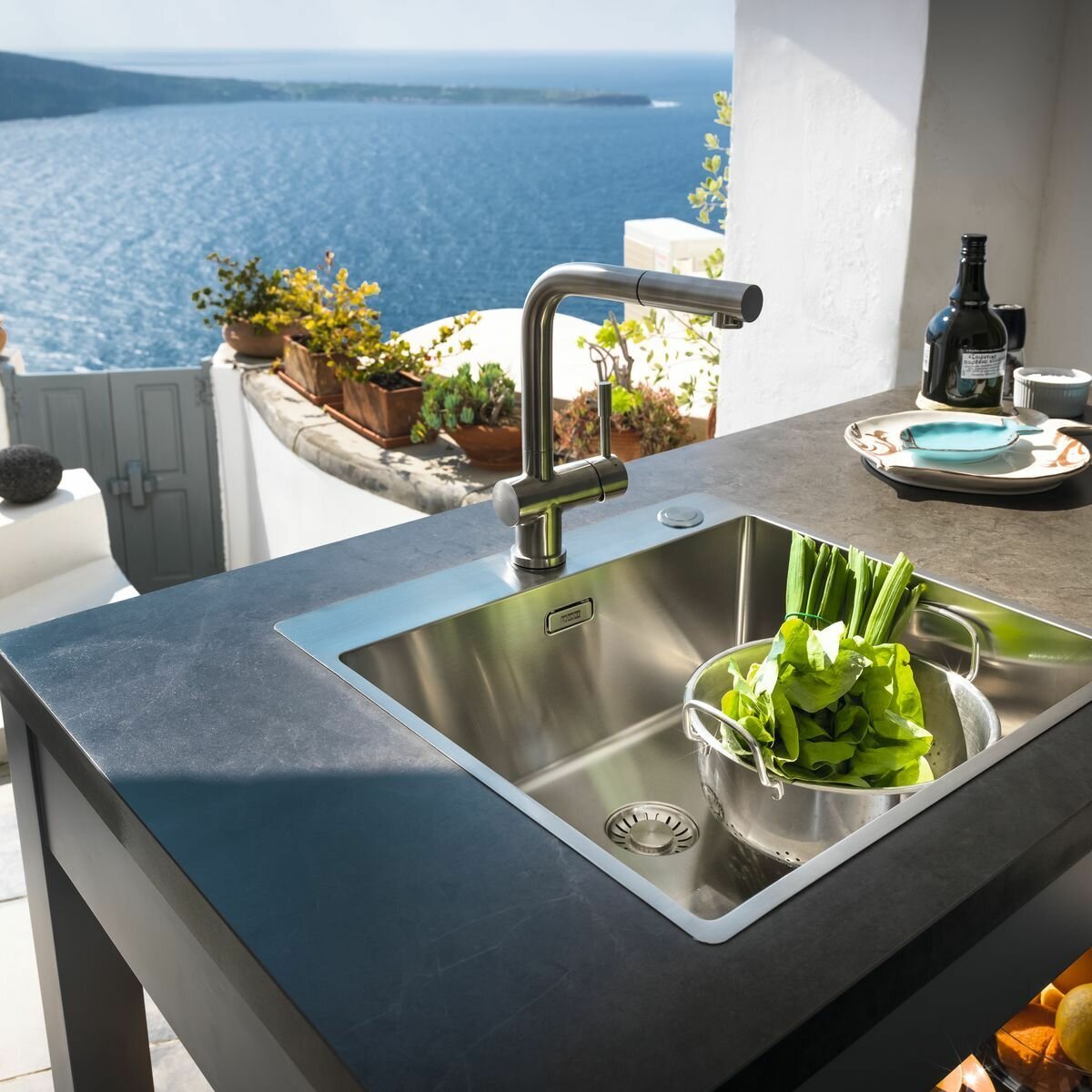 Franke Bolero single bowl sink 56L - 18/10 stainless steel, top, under or flush mount - BOX210-68