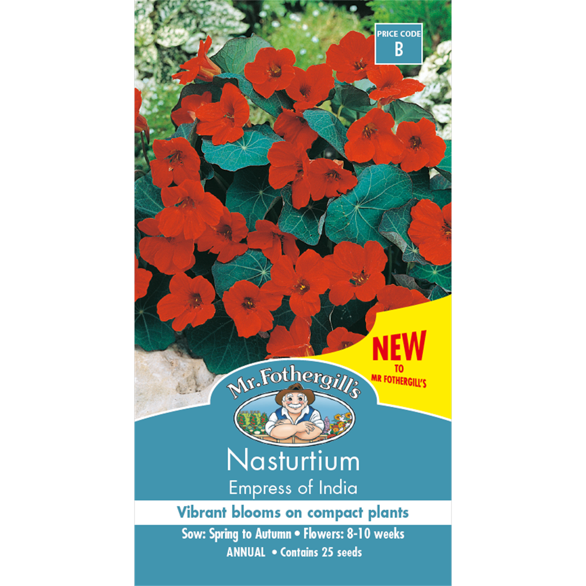 Mr Fothergill Nasturtium Empress Seeds - Compact Red Blooms - Easy Grow - SuperSaverAU - view 1
