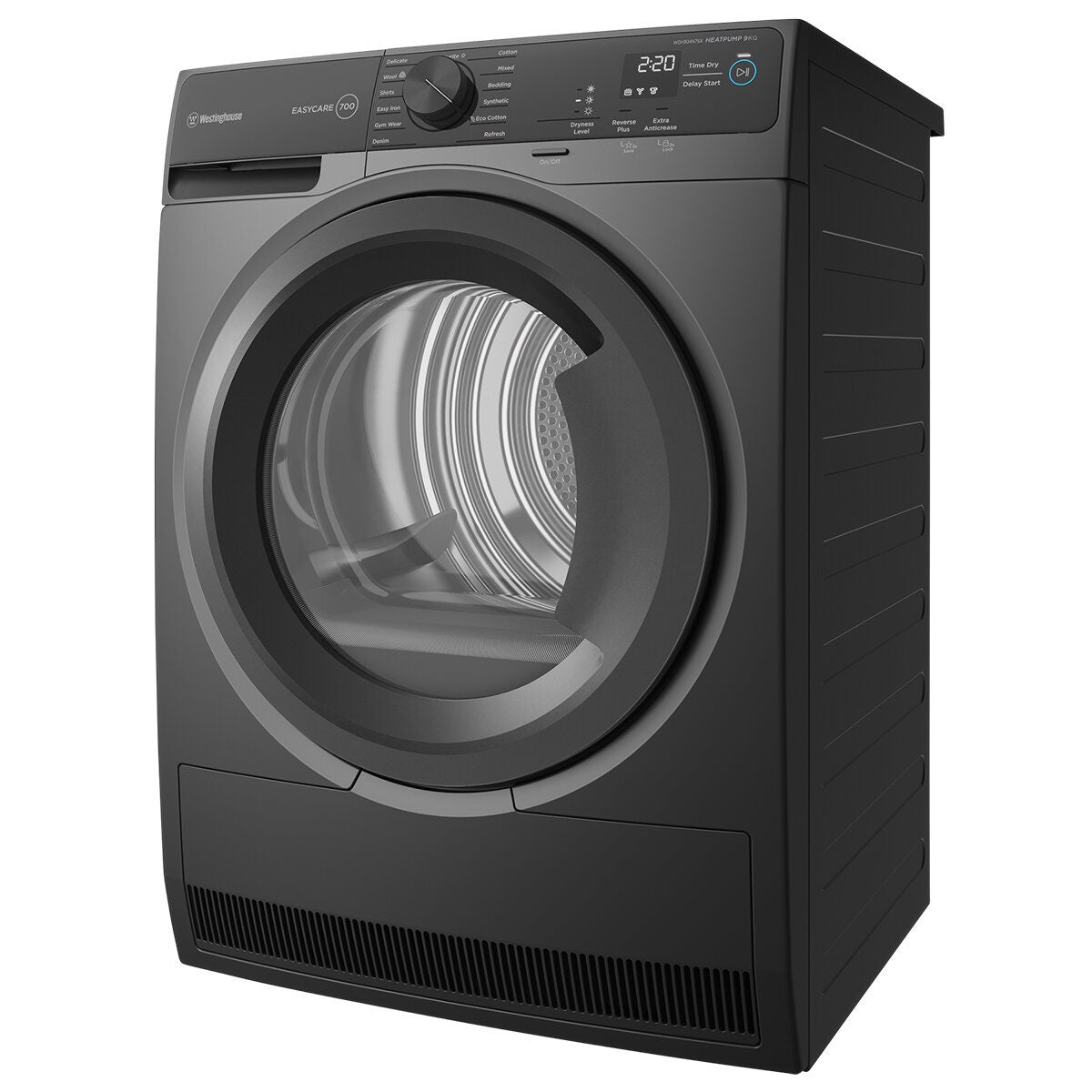 Westinghouse 9kg EasyCare 700 Series Heat Pump Dryer - 8 Star Energy Rating - DC Inverter - Grey - WDH904N7SA