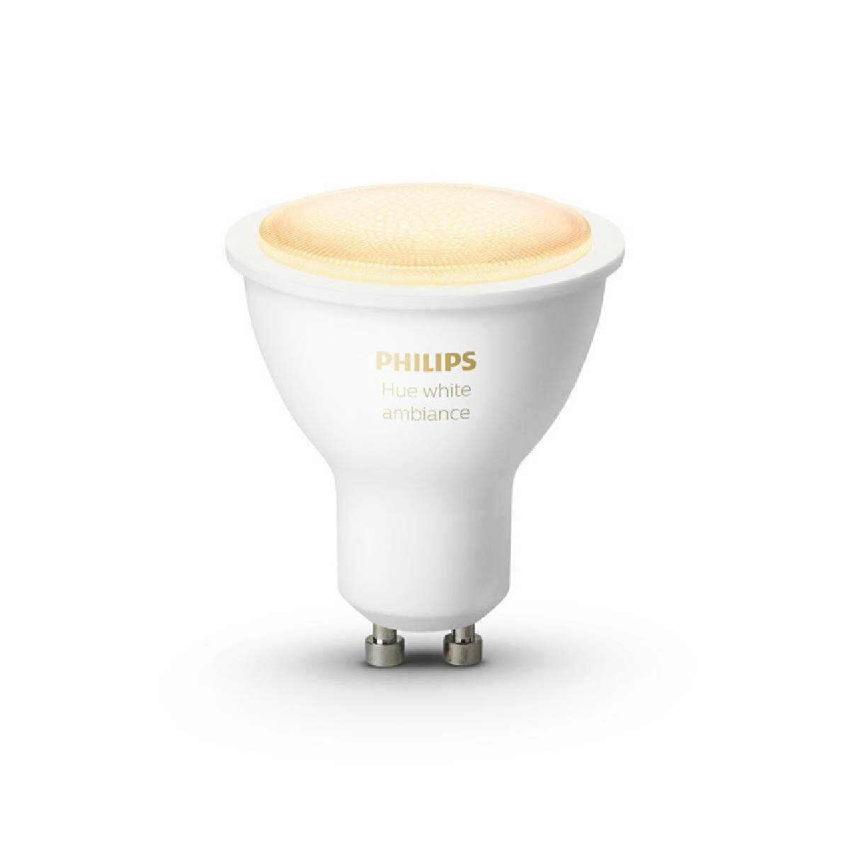 Philips Hue White Ambiance GU10 Bulb with Bluetooth - 5.5W, 250lm, Dimmable - HUEWCAGU10BT