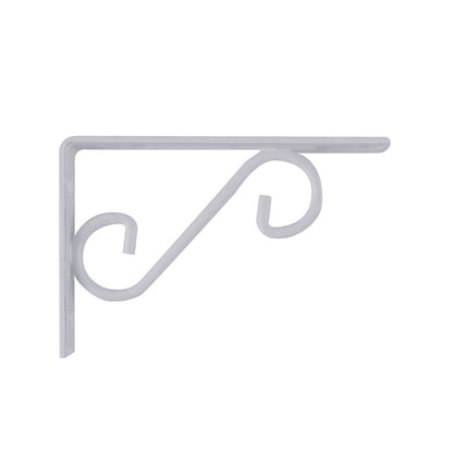 Carinya Scroll Stayed Bracket - 150 x 100mm - Powder Coated Steel - White