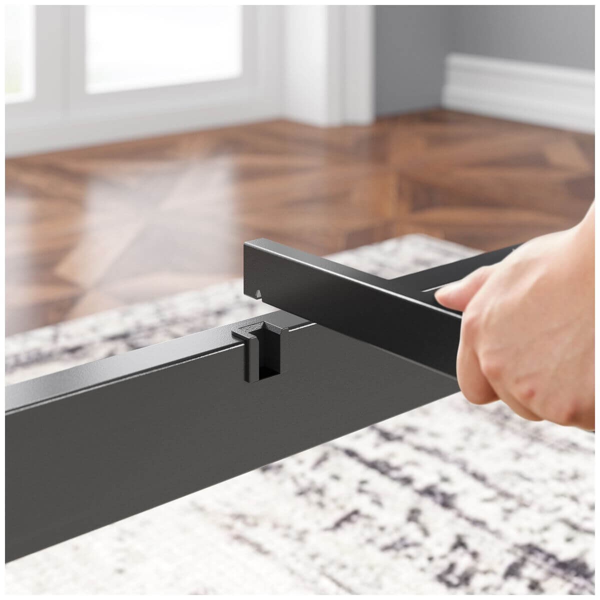 Zinus King Single Quick Lock metal bed frame - black steel, 35.5cm frame height - AU-QLSP-14B