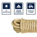 Grunt 8mm x 10m Sisal Twisted Rope, Natural Fibre, 210kg Break Strength, Weather Resistant