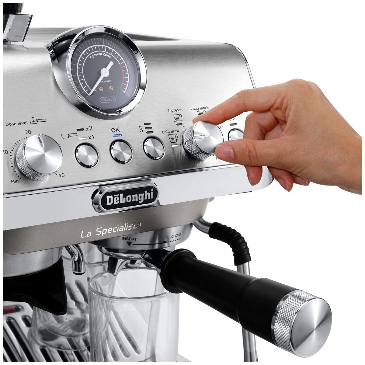 DeLonghi La Specialista Arte Evo Cold Brew manual coffee machine - metal - 15 grind settings - EC9255M2
