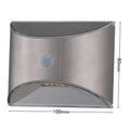 Arlec 100mm 50lm Brushed Chrome Solar LED Wall Light Motion Sensor LVS666SS