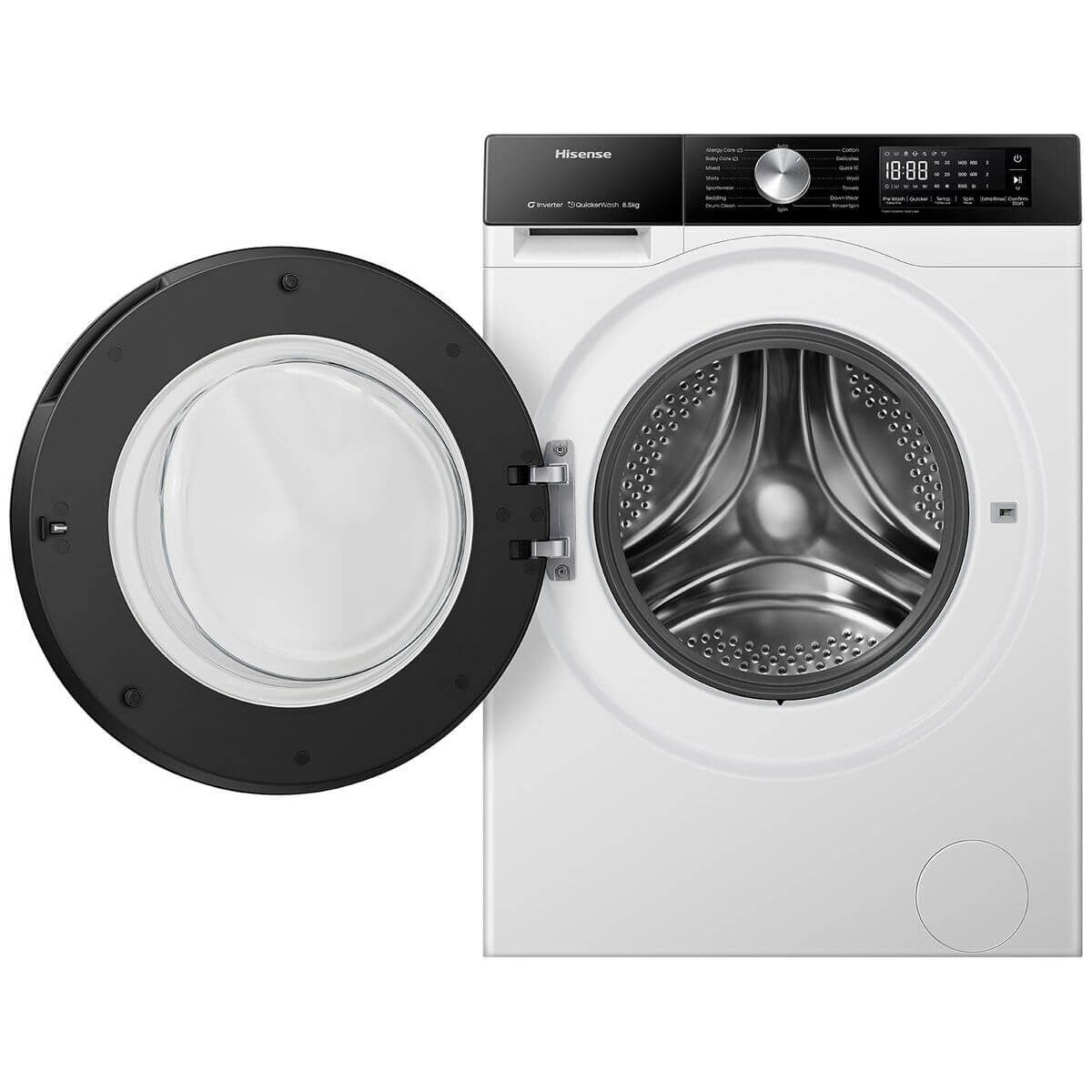 Hisense Series 3 8.5kg Front Load Washing Machine - Jet Wash, Steam Function, 1400rpm Spin - HWF3S8514X
