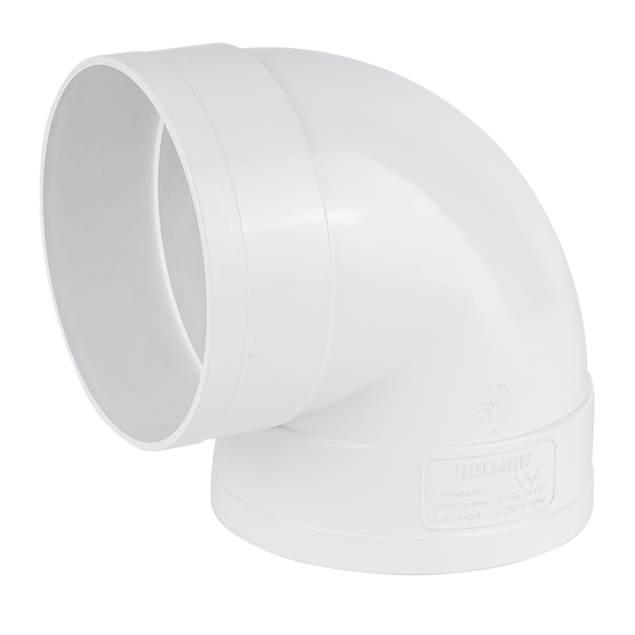 Holman 90mm Stormwater Elbow - PVC - 90° - Durable Connection - SuperSaverAU - view 1