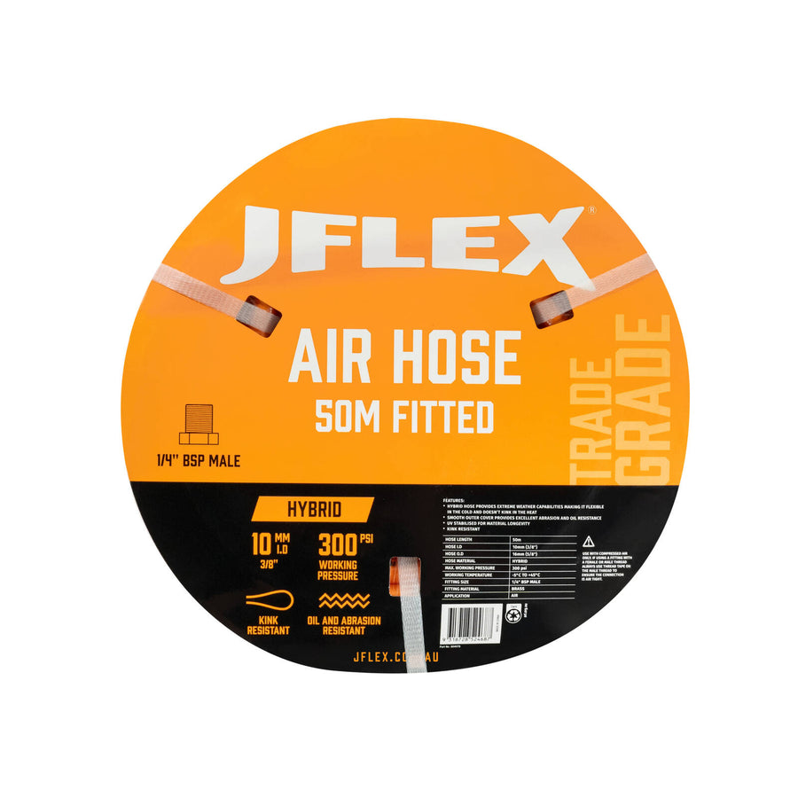 JFLEX Premium Hybrid Air Hose 3/8" 10mm x 50m Orange