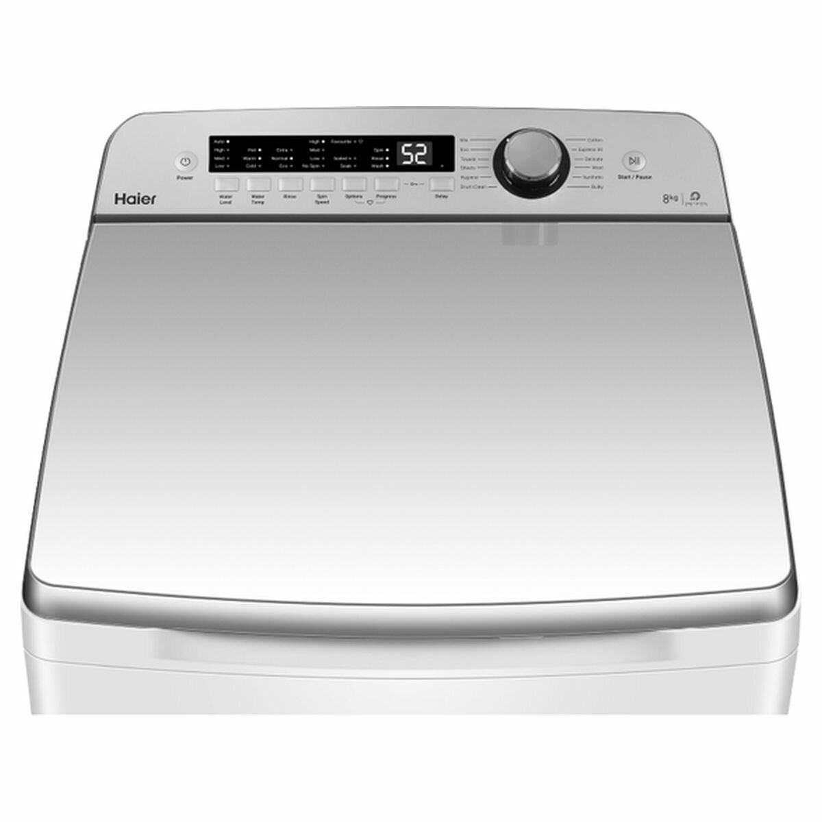 Haier 8kg Top Load Washing Machine - Soft Close Glass Lid, Direct Motion Motor, 4.5 Star Energy - HWT08AN1