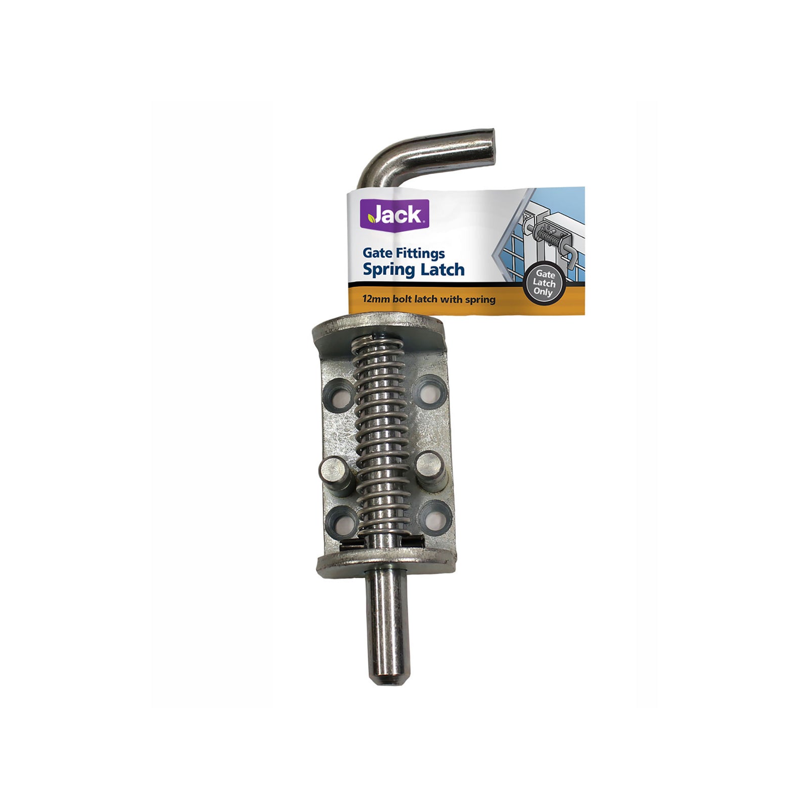 Jack 170 x 60 x 35mm Spring Latch for Gates, Cages & Trailers, Steel, Screw-On or Weld-On