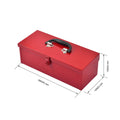 Craftright 385mm Powdercoated Metal Tool Box, Red, Lockable Carry Handle