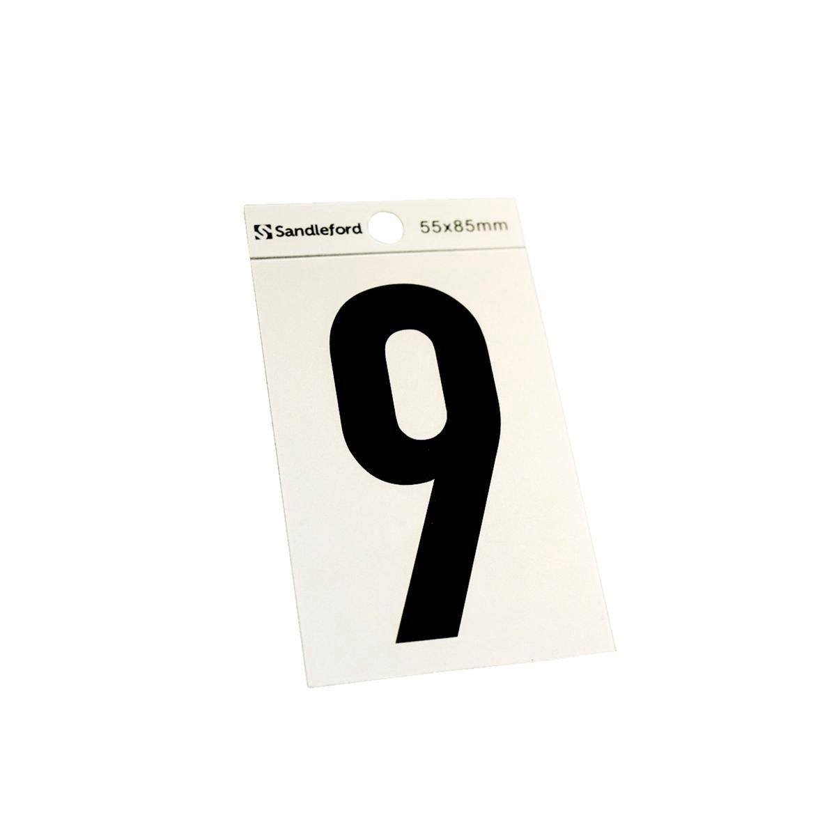 Sandleford Self Adhesive House Number 9 - Silver Black - 85mm - SuperSaverAU - view 1
