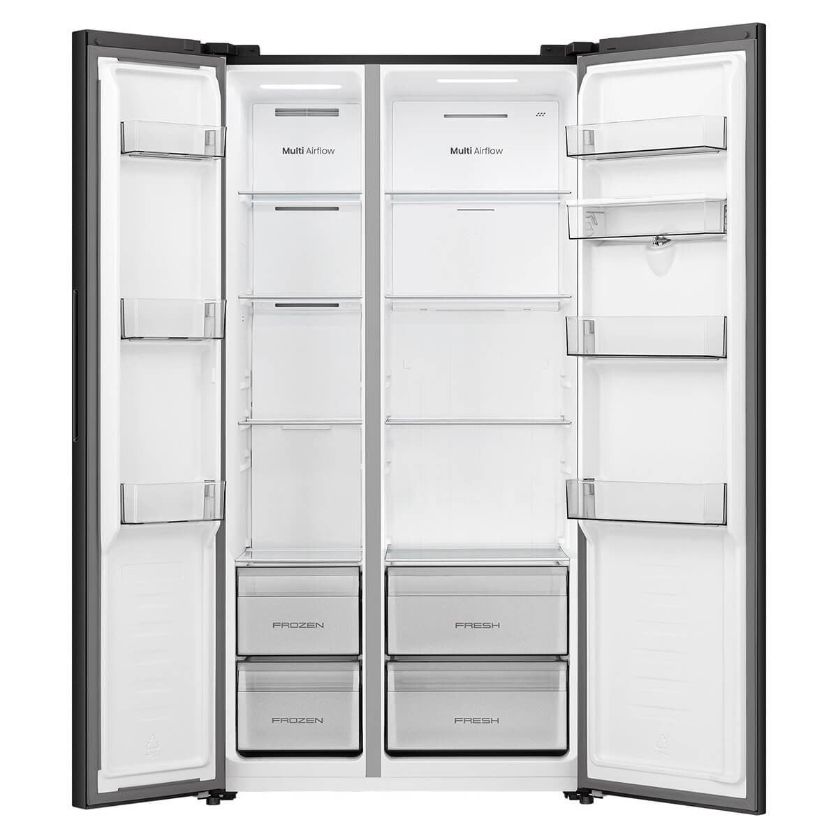 Hisense 541L PureFlat Side by Side Fridge - Charcoal Black, Water Dispenser, 4 Star Energy - HRSBS540BW