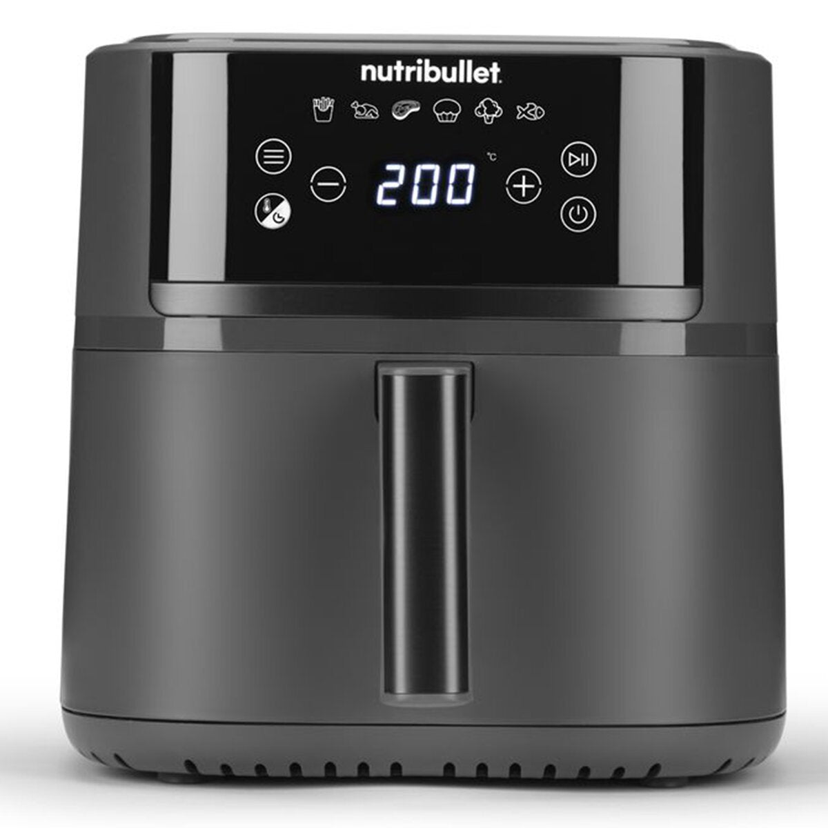 NutriBullet CrispLite Vision 6L Air Fryer - Touchscreen, Reversible Plate, Ceramic Coating - NBA07300