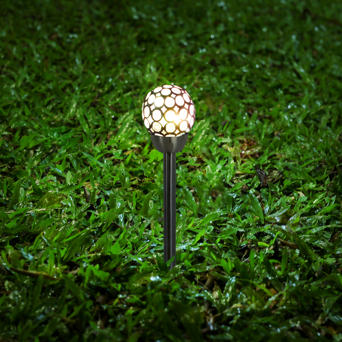 Click Crystal Solar LED Pathway Light - 80mm - Stainless Steel - Outdoor Use - SuperSaverAU - view 2