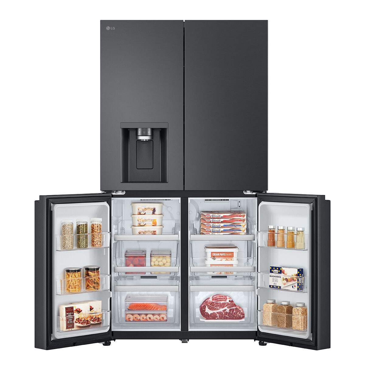 LG 637L French Door Fridge - Ice and Water, Matte Black, Inverter Linear Compressor - GF-L700MBL