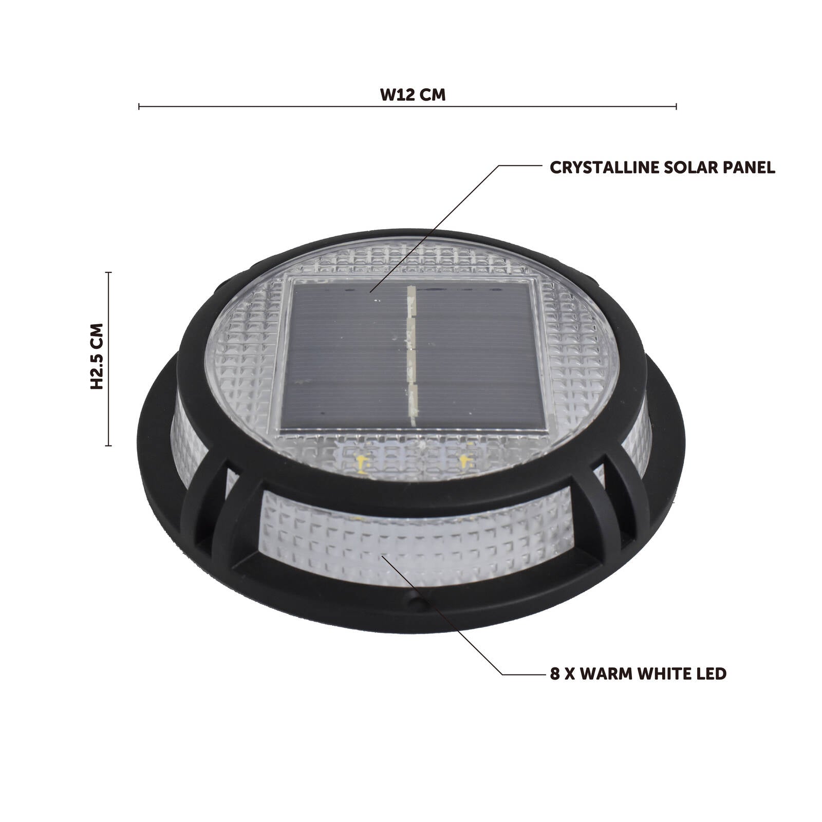 Click Brooklyn Solar LED Deck Light 120mm Aluminium