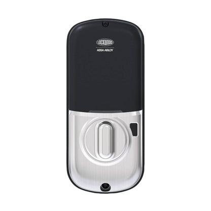 Lockwood Satin Chrome SDL Smart Deadbolt - Keyless Entry - Bluetooth Control - Auto Unlock - 70mm x 168mm x 53.9mm