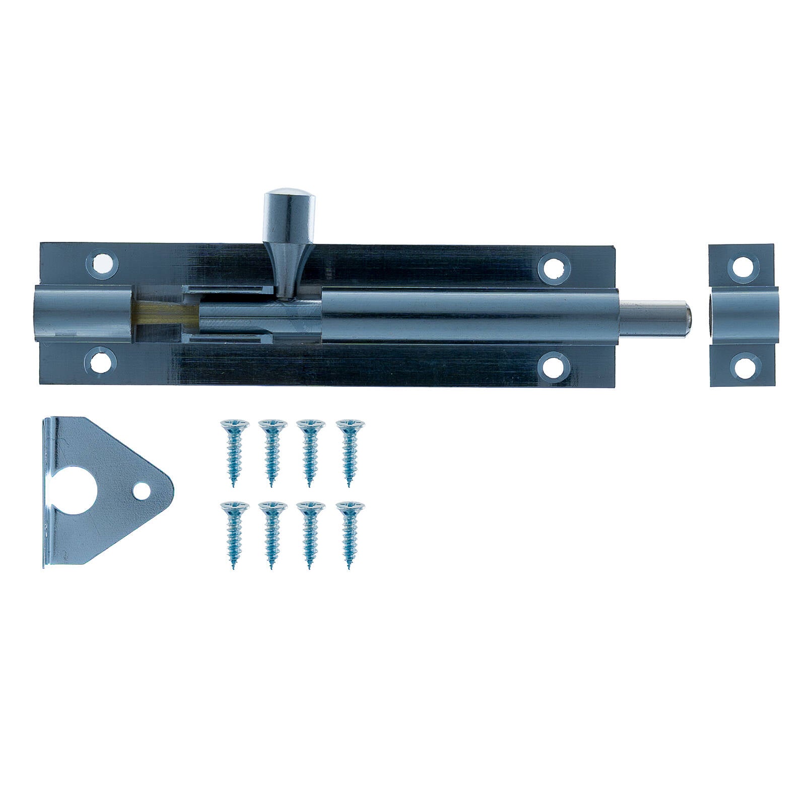 Taskmaster 100mm Chrome Plated Solid Brass Barrel Bolt for Gates and Doors