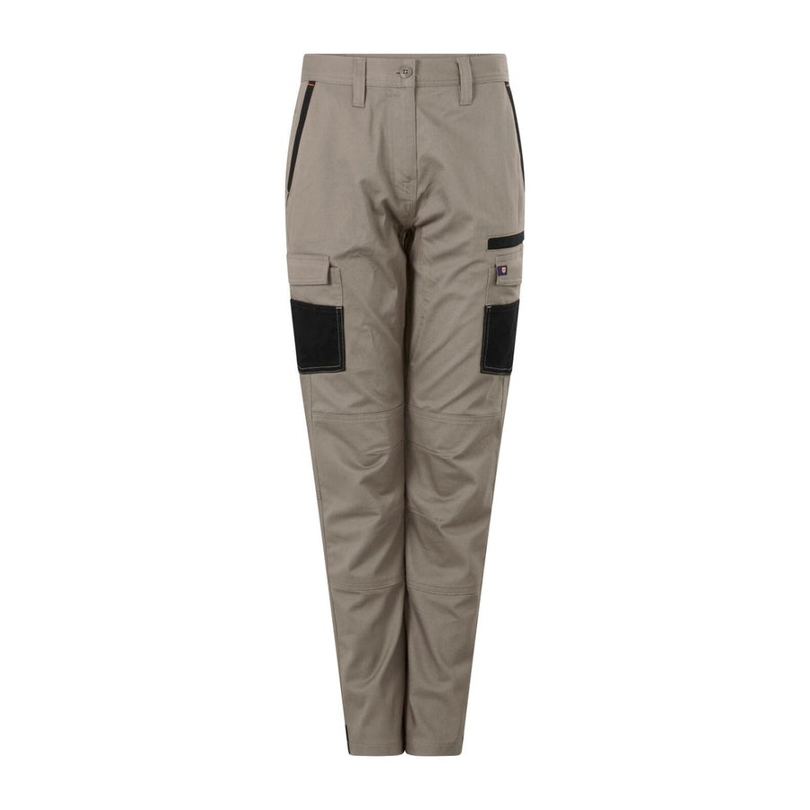 Citeco Size 12 Womens Cotton Stretch Cargo Pant - Khaki - Comfortable Fit - SuperSaverAU - view 1