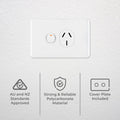 DETA X6 20A Single Power Point, White Polycarbonate, 250V, Clip-On Cover (6250B)