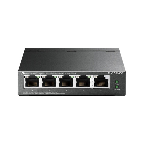 TP-Link 5 Port Gigabit Desktop Switch with 4 PoE Ports - 250m Range - Black - SuperSaverAU - view 1
