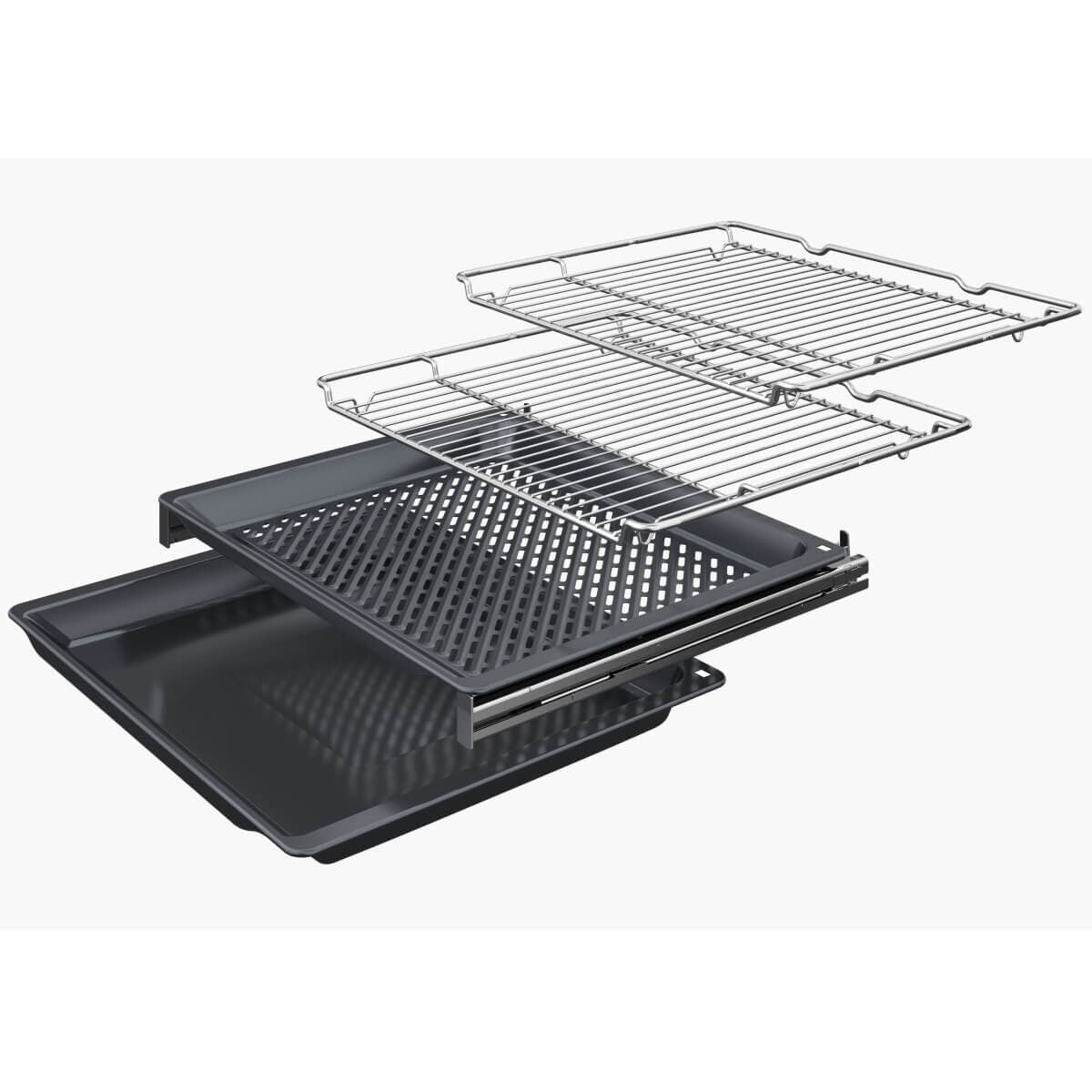 Bosch 60cm Series 8 Pyrolytic Oven with Microwave - 67L Black - Air Fry and Home Connect - HMG7761B1A