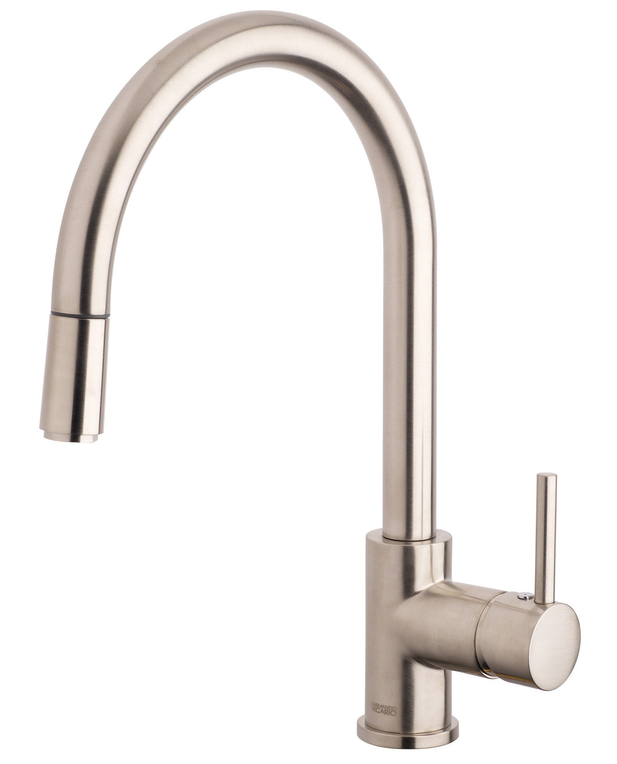 Armando Vicario Pull Out Kitchen Mixer Tap - Brushed Nickel, Gooseneck, Pin Lever, 5 Star Rating - SK5-AV-BN
