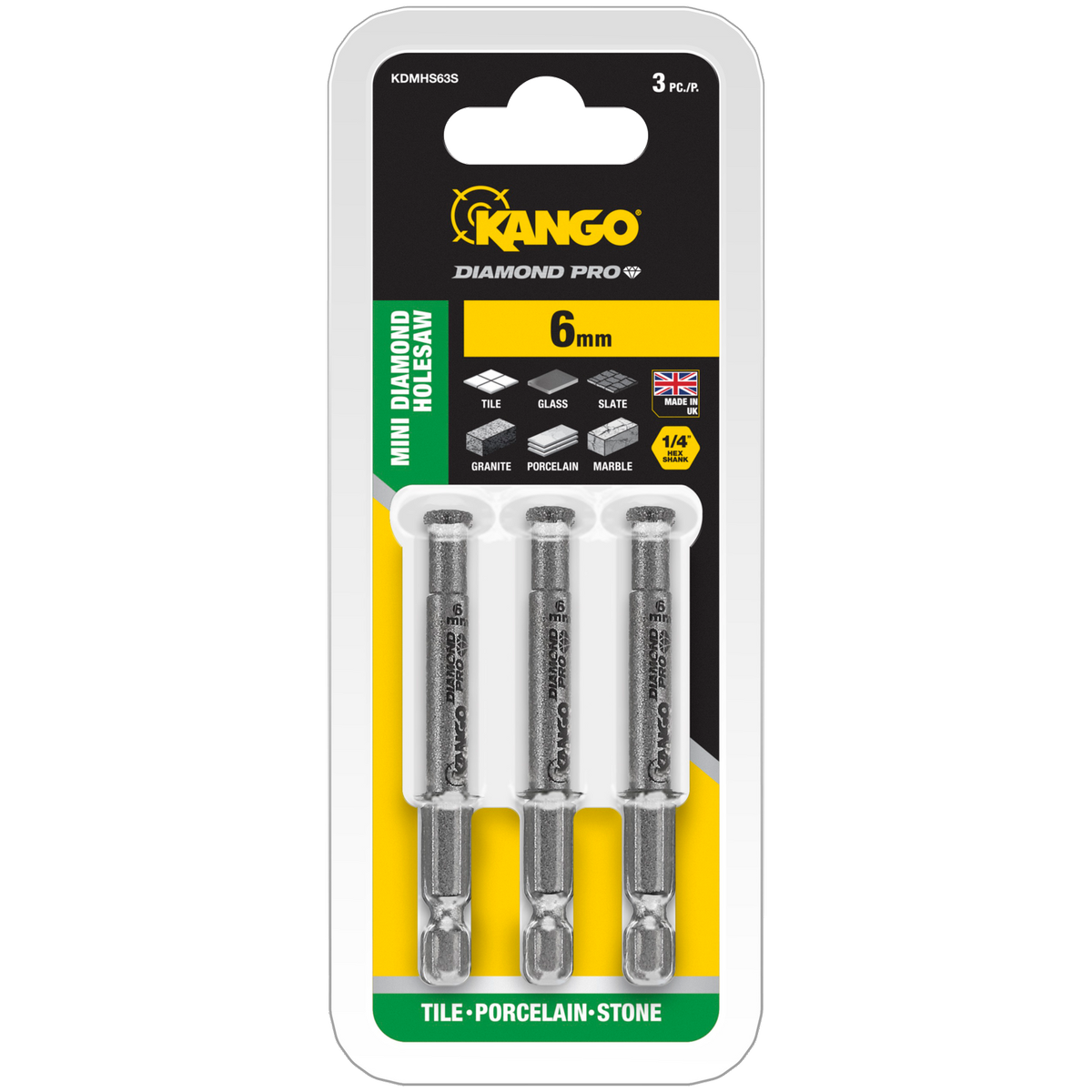 Kango Diamond Pro Mini Hole Saw 3 Pack - 6mm - Precision Drilling - SuperSaverAU - view 1