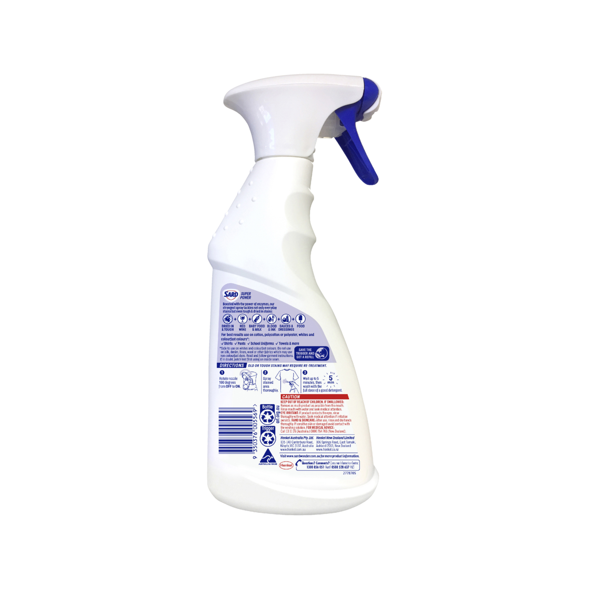 Sard Super Power Stain Remover Spray - 420ml - Enzyme Formula - Tough Stain Removal