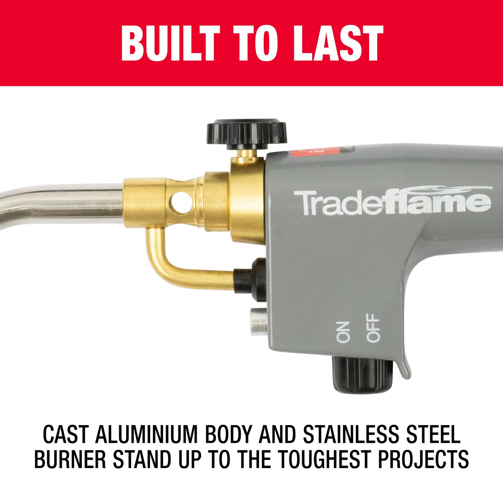 Tradeflame Turbo Cyclone Torch - Cast Aluminium Body, Stainless Burner