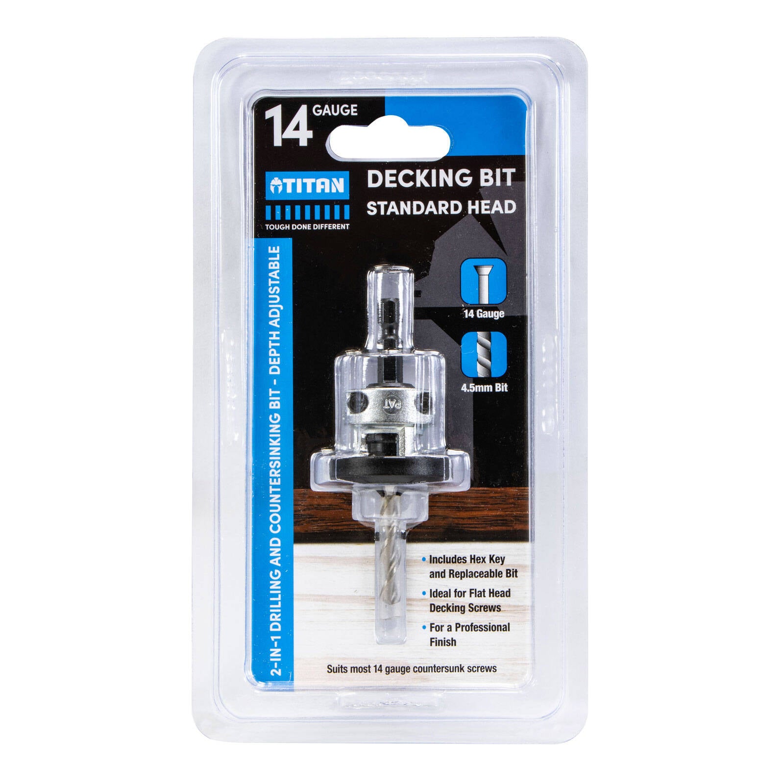Titan 14G Decking Countersink Tool 12-14G Depth Adjustable with Bit