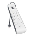 Belkin SurgePlus 8 Outlet 2 USB Surge Protector Powerboard 900J - Wall Mountable