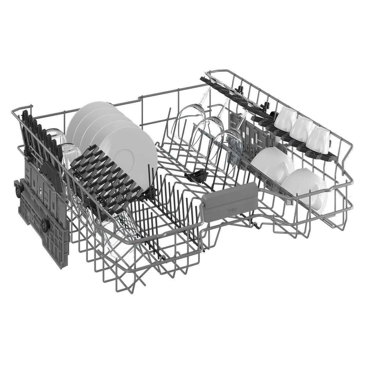 Beko 60cm Freestanding Dishwasher - 16 Place Settings, Platinum Finish, SelfDry, AquaIntense Zone - BDFB1630X